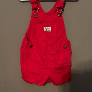 OshKosh B'gosh Vibrant Red Kids Overalls 3t a3